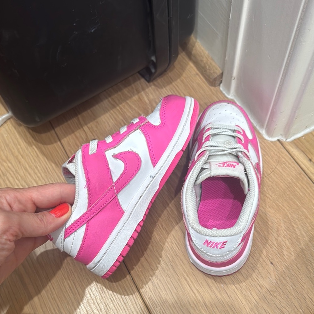 Nike Kids Pink and White Sneakers